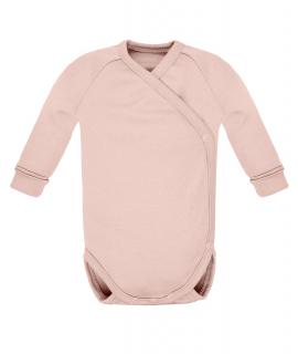 Body niemowlęce z długim rękawem Organic Cotton - Pudrowy | Poofi