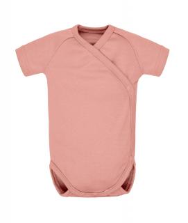 Body niemowlęce z krótkim rękawem Organic Cotton - Herbaciana Róża | Poofi