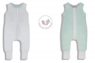 Dwustronny Śpiworek z Nóżkami - Melanżowa Mięta 6-12m 2.5Tog | Sleepee