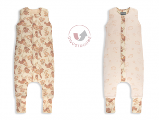 Dwustronny Śpiworek z Nóżkami - Vintage Animals Almond/Cream 1-2 lata 2.5Tog | Sleepee