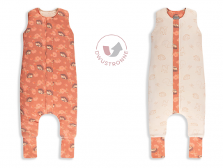 Dwustronny Śpiworek z Nóżkami - Vintage Animals Amaranth/Cream 1-2 lata 2.5Tog | Sleepee