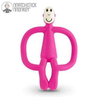 Gryzak Masujący ze Szczoteczką - Różowy | Matchstick Monkey