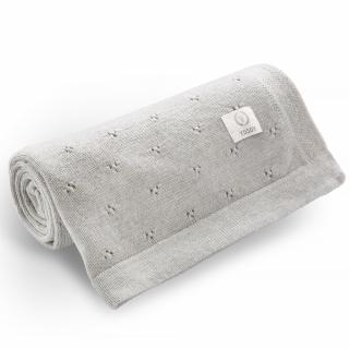 Koc dziany100% merino wool JERSEY - Krem melanż | Yosoy