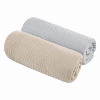 Muślinowe pieluszki bawełniane 2pk Grey/Sand | Sleepee