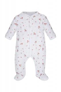 Pajacyk niemowlęcy Organic Cotton - Malinowe Kwiaty | Poofi