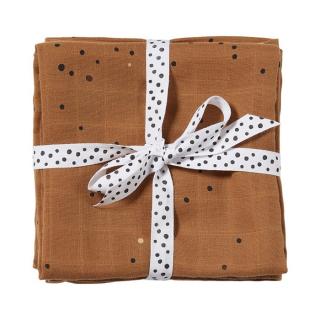 Pieluszki muślinowe - Dreamy Dots Mustard 2szt | Done by Deer