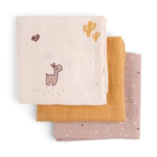 Pieluszki muślinowe organic GOTS - Lalee Powder 3szt | Done by Deer