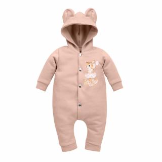 Rampers z dzianiny dresowej z kapturkiem Sunrise Pink | Yosoy