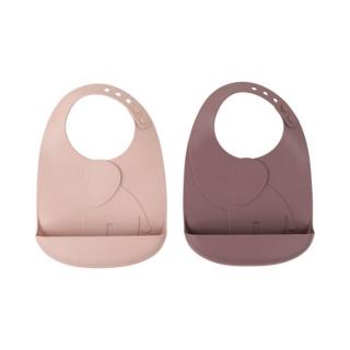 Śliniak Silikonowy 2 szt. Elphee Powder Peekaboo | Done by Deer
