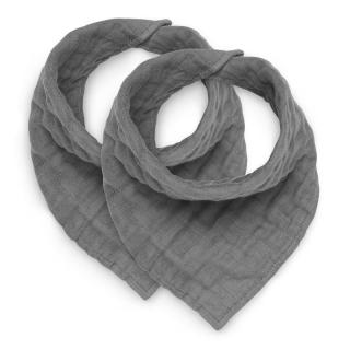 Śliniaki bandany muślinowe Storm Grey 2szt | Jollien
