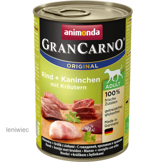 Animonda GranCarno ADULT ORIGINAL - puszka dla dorosłych psów; Wołowina i królik z ziołami Beef + rabbit with herbs