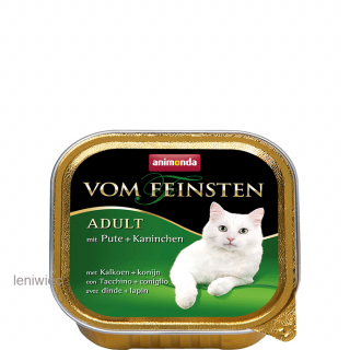 Animonda vom Feinsten - szalka ADULT z indykiem i królikiem Karma mokra dla kota w postaci szalki 100g