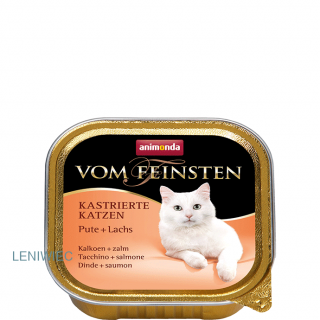 Animonda vom Feinsten - szalka KASTRAT z indykiem i łososiem Karma mokra dla kota wykastrowanego w postaci szalki 100g