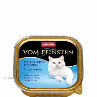 Animonda vom Feinsten - szalka KASTRAT  z indykiem i pstrągiem Karma mokra dla kota kastrowanych w postaci szalki 100g