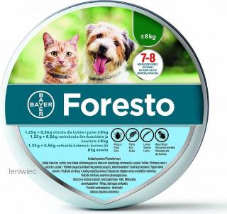 BAYER FORESTO Obroża dla psa i kota przeciw kleszczom i pchłom poniżej 8 kg