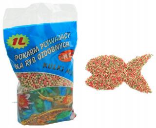 Pokarm pływający KOI dla ryb ozdobnych 1L - kulki mix