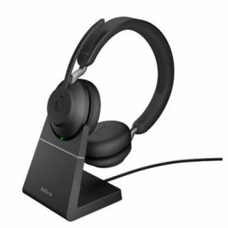 Jabra Evolve2 65 duo MS ze stojakiem bezprzewodowa słuchawka Bluetooth USB-A (adapter)