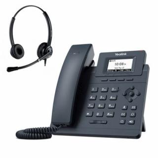 Telefon VoIP z słuchawką call center Yealink T30 + Platora Pro-D