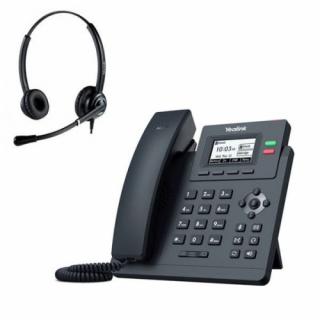Telefon VoIP z słuchawką call center Yealink T31 + Platora Pro-D