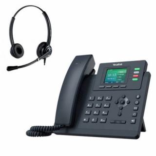 Telefon VoIP z słuchawką call center Yealink T33G + Platora Pro-D