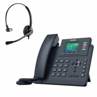 Telefon VoIP z słuchawką call center Yealink T33G + Platora Pro-M