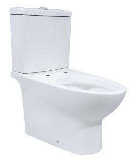 Misa, muszla ceramiczna WC stojąca kompakt bezrantowa, bezkołnierzowa  - rimless XARAM Energy Brague Horizontal, odpływ poziomy