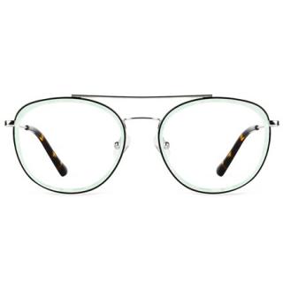 Uki Green/Silver okulary metalowe unisex