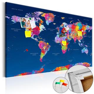 Obraz na korku - Mapa świata: Artystyczna fantazja