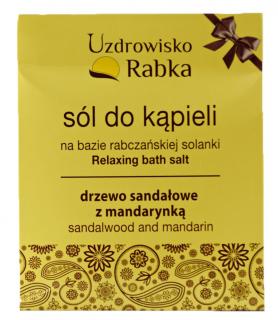 Sól do kąpieli Rabczańska Sól Jodowo-Bromowa Sól do kąpieli na bazie rabczańskiej solanki jodowo-bromowej . Drzewo sandałowe z mandarynką