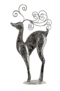 Srebrny metalowy renifer  Dekoracja świąteczna renifer