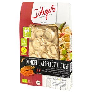 Cappelletti orkiszowe z soczewicą BIO 250g D'Angelo