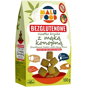 Ciastka kruche z mąką konopną bez cukru bezglutenowe 100g MALU FOOD