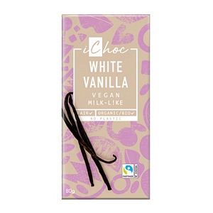 iCHOC czekolada biała z wanilią BIO 80g