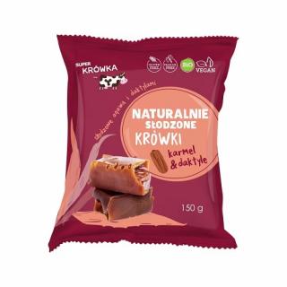 Krówki karmel  daktyl słodzone agawą bezglutenowe EKO 150g Super Krówka