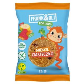 Miękkie ciasteczko For Kids z bananem i truskawką 35g FrankOli