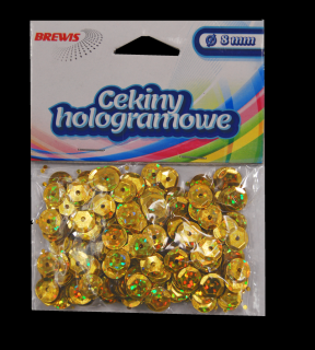 Cekiny hologramowe 8 mm H40 złote 10g