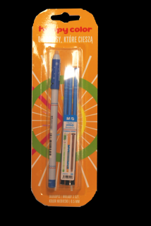 Długopis wymazywalny Happy Color Bużki niebieski + 3 wkłady