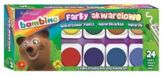 Farby akwarelowe 24 kolorów  Bambino