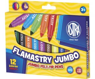 Flamastry Jumbo 12 kolorów Astra