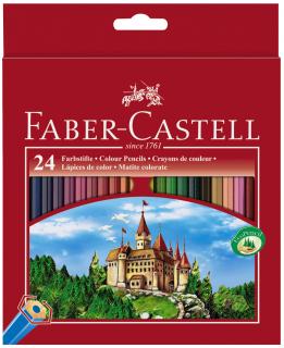 Kredki ołówkowe 24 kolory zamek Faber Castell 111224