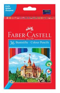 Kredki ołówkowe 36 kolorów zamek Faber Castell 120136