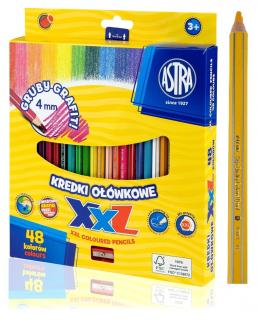 Kredki ołówkowe 48 kolorów XXL grafit 4 mm Astra