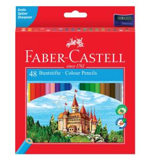 Kredki ołówkowe 48 kolorów zamek Faber Castell 120148