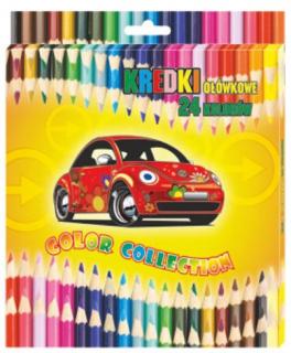 Kredki ołówkowe szkolne 24 kolory