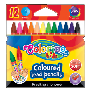 Kredki świecowe grafionowe 12 kolorów Colorino