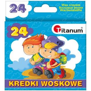 Kredki woskowe 24 kolory Titanum