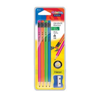Ołówek z gumką Colorino 4 sztuki neonowe 39934PTR