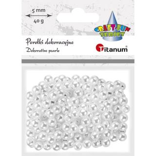 Perełki dekoracyjne białe 5 mm 40 g Titanum