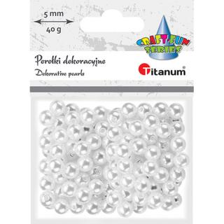 Perełki dekoracyjne białe 8 mm 40 g Titanum