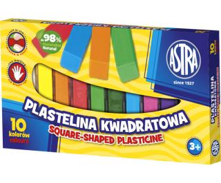 Plastelina kwadratowa ASTRA szkolna 10 kolorów